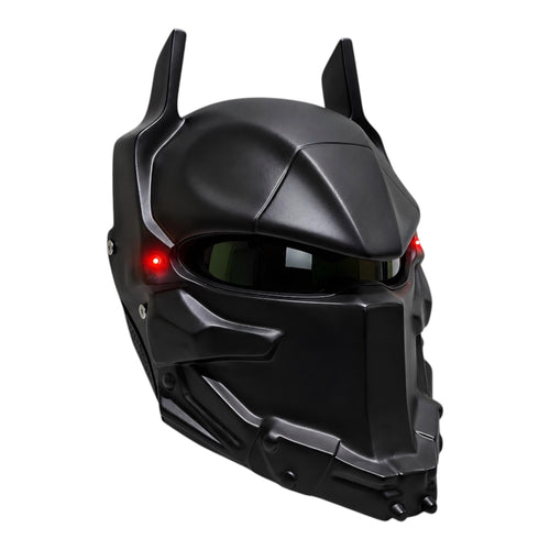 Custom Arkham Black Motorcycle Helmet – DOT & ECE Approved – VALTOLIX
